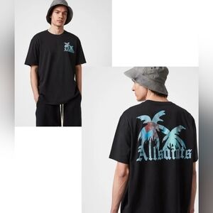 ALLSAINTS Malibeau Crew T-Shirt In Charcoal Size XS